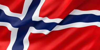 Norveç Ulusal Kumaş Dalga Closeup Bayrağı