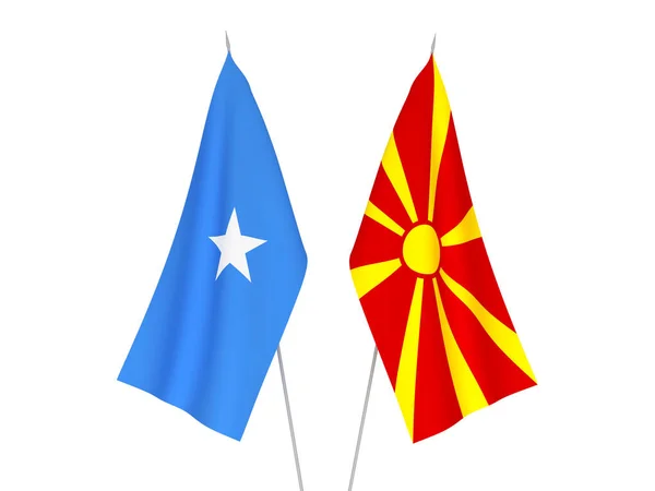 Drapeaux de Macédoine du Nord et de Somalie — Photo