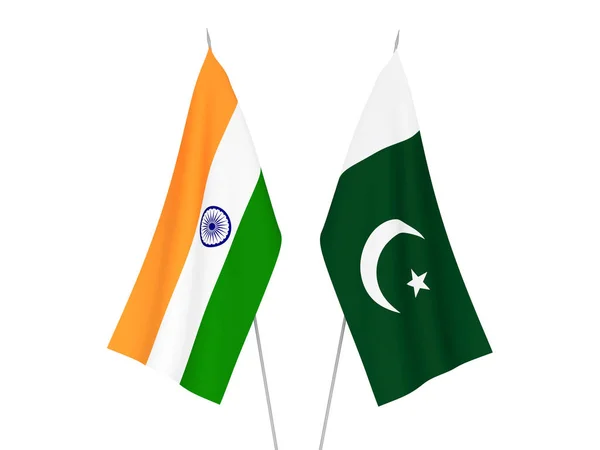 Hindistan ve Pakistan bayrakları — Stok fotoğraf