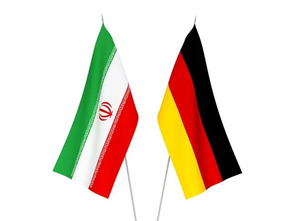 Niemcy i Iran flagi — Zdjęcie stockowe