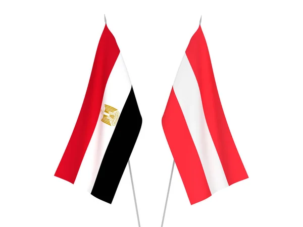 Vlaggen van Egypte en Oostenrijk — Stockfoto