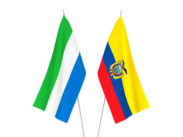 Ecuador and Sierra Leone flags — Stock Photo, Image