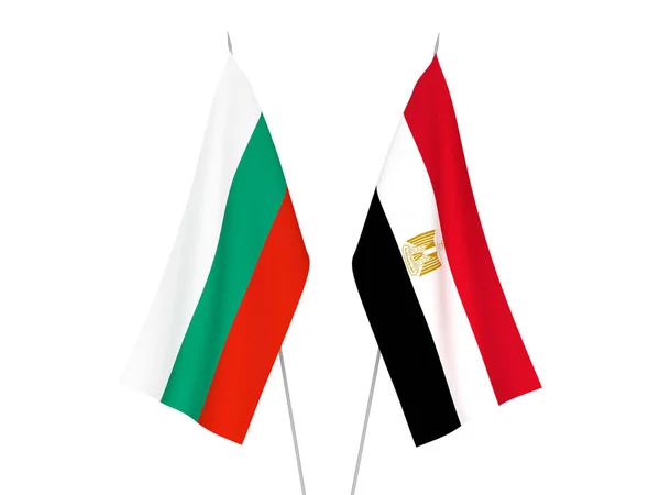 Vlaggen van Bulgarije en Egypte — Stockfoto