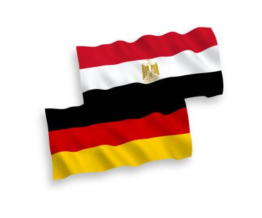 Beyaz arka planda Mısır ve Almanya bayrakları