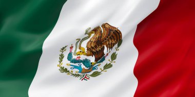 Meksika Ulusal Kumaş Dalga Closeup Bayrak