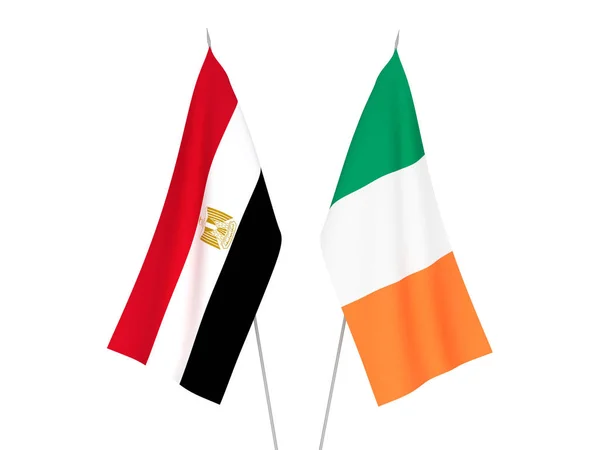 Vlaggen van Ierland en Egypte — Stockfoto