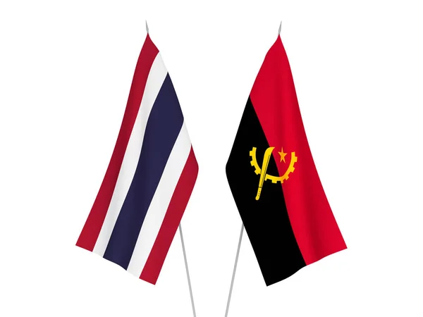 Flagi Tajlandii i Angoli — Zdjęcie stockowe