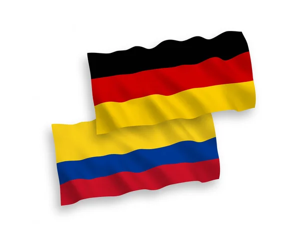 Flags of Colombia and Germany on a white background — 스톡 벡터