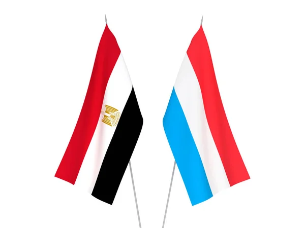 Vlaggen van Luxemburg en Egypte — Stockfoto