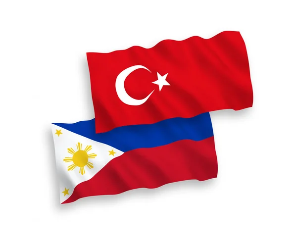 Banderas de Turquía y Filipinas sobre fondo blanco — Vector de stock