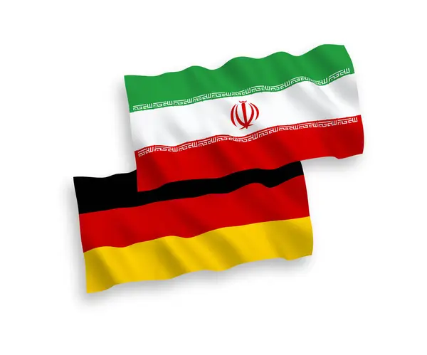 Flagi Iranu i Niemiec na białym tle — Wektor stockowy