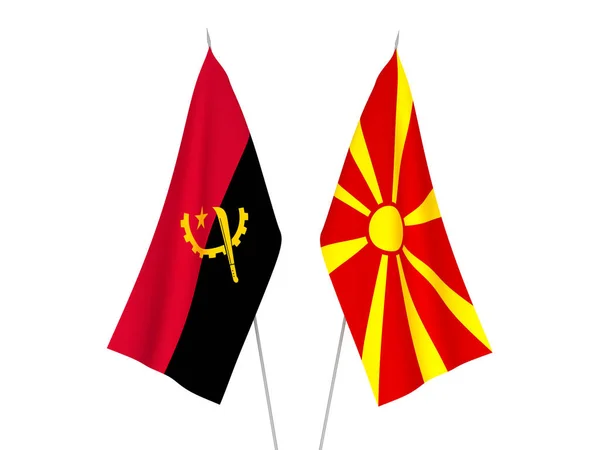 Banderas de Macedonia del Norte y Angola —  Fotos de Stock