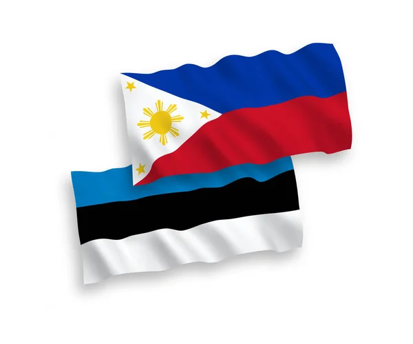 Banderas de Filipinas y Estonia sobre fondo blanco — Vector de stock