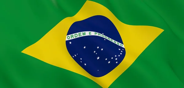 Bandera Nacional de Ola de Tela de Brasil —  Fotos de Stock