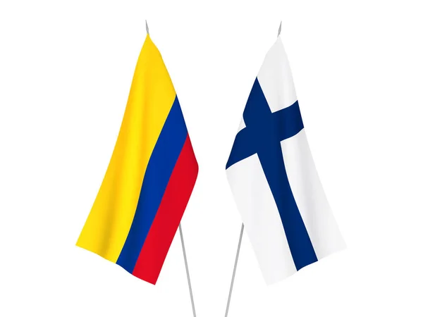 Σημαίες Κολομβίας και Φινλανδίας — Φωτογραφία Αρχείου