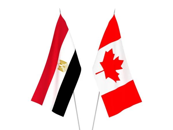 Vlaggen van Egypte en Canada — Stockfoto