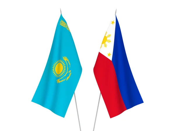 Banderas de Kazajstán y Filipinas — Foto de Stock