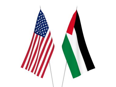 Amerika ve Filistin bayrakları