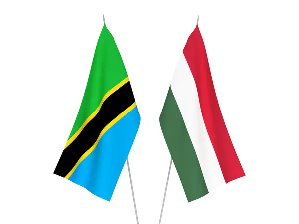 Drapeaux Tanzanie et Hongrie — Photo