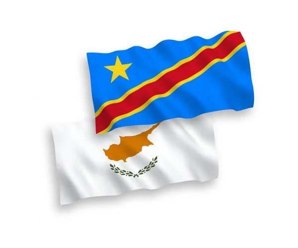 Drapeaux de Chypre et de la République démocratique du Congo sur fond blanc — Image vectorielle