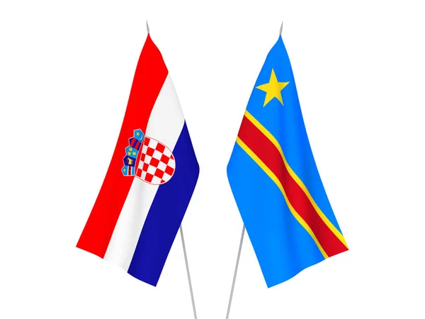 Banderas de Croacia y República Democrática del Congo — Foto de Stock