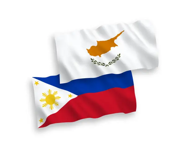 Drapeaux de Chypre et des Philippines sur fond blanc — Image vectorielle