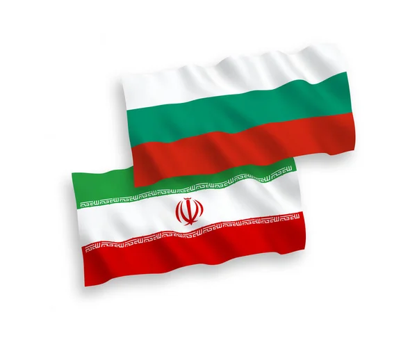 Flags of Iran and Bulgaria on a white background — Stock Vector