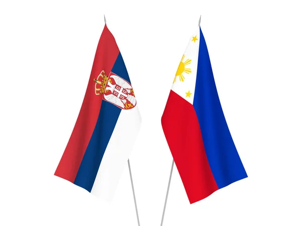 Banderas de Serbia y Filipinas — Foto de Stock