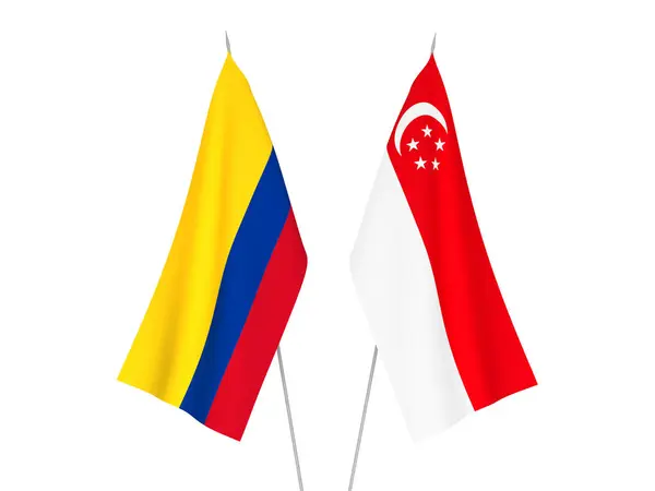 Flagi Kolumbii i Singapuru — Zdjęcie stockowe