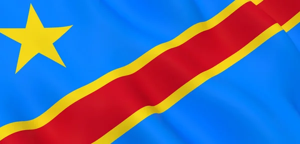 콩고 민주 공화국의 국기를 클로즈업하는 국립 천 조각 — 스톡 사진