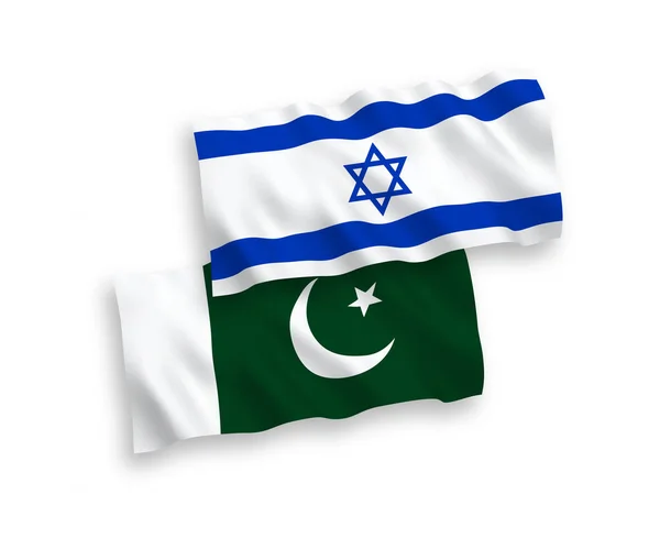 Beyaz arka planda Pakistan ve İsrail bayrakları — Stok Vektör