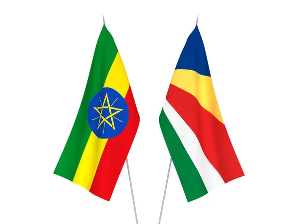 塞舌尔和埃塞俄比亚国旗 — 图库照片