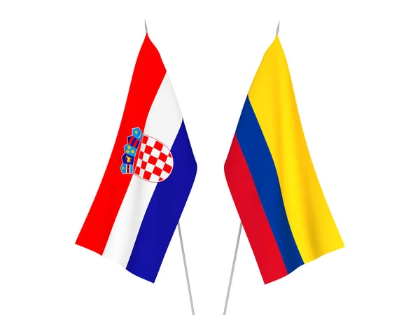 Bandeiras da Croácia e da Colômbia — Fotografia de Stock