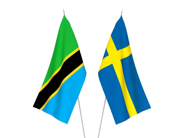 İsveç ve Tanzanya bayrakları — Stok fotoğraf
