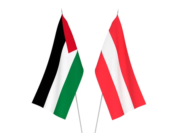 Banderas de Palestina y Austria —  Fotos de Stock