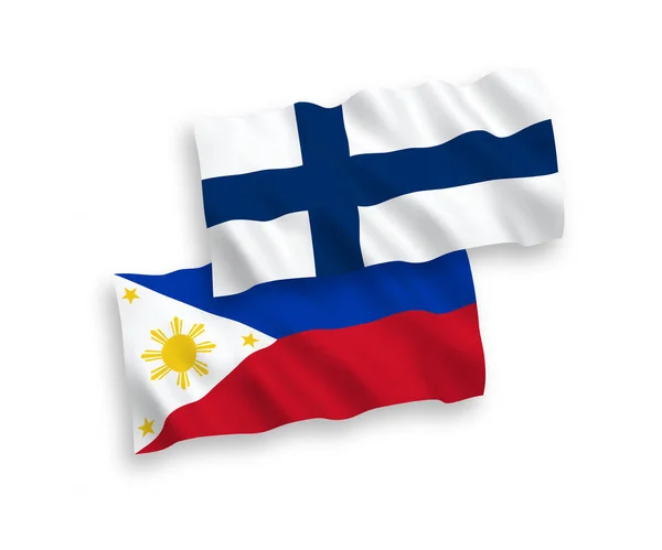 Vlaggen van Finland en de Filipijnen op een witte achtergrond — Stockvector