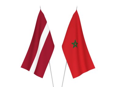 Latvia and Morocco flags