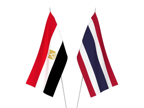 Thailand and Egypt flags — Stockfoto