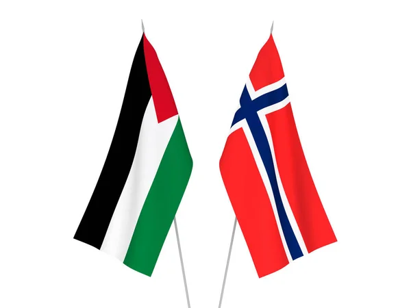 Bandiere Norvegia e Palestina — Foto Stock
