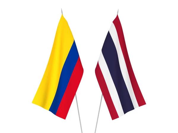 Thailand en Colombia vlaggen — Stockfoto