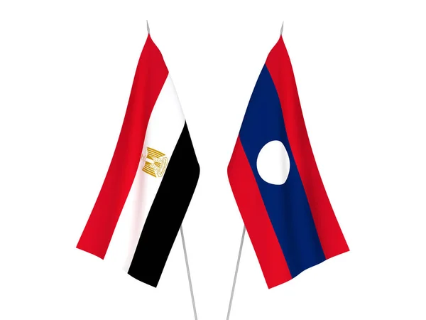 Vlaggen van Laos en Egypte — Stockfoto