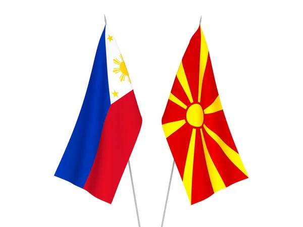 Drapeaux de Macédoine du Nord et Philippines — Photo