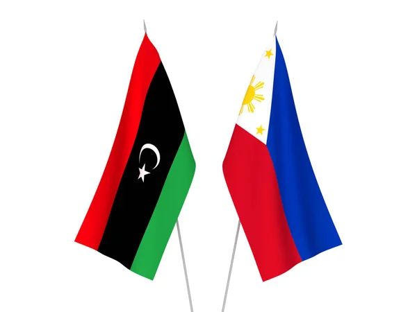 Banderas de Libia y Filipinas — Foto de Stock