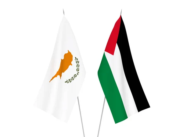 Drapeaux de Palestine et Chypre — Photo