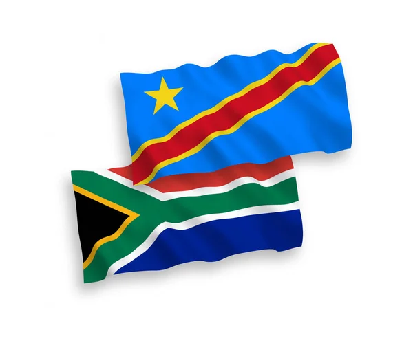 Nationale Vector Weefsel Golf Vlaggen Van Democratische Republiek Congo Republiek — Stockvector