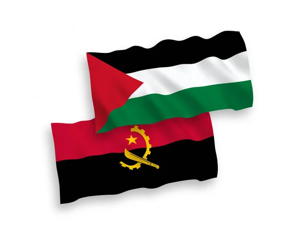Národní Vektorové Vlnové Vlajky Palestiny Angoly Izolované Bílém Pozadí Podíl — Stockový vektor