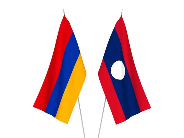 Flaggen von Laos und Armenien — Stockfoto