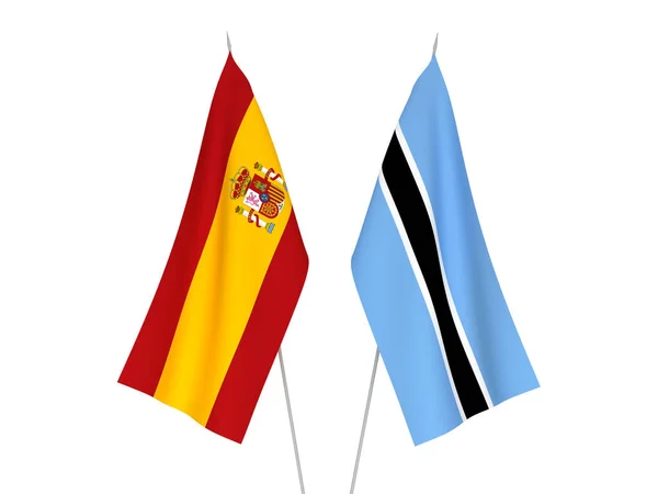 Spain and Botswana flags — Stock Photo, Image