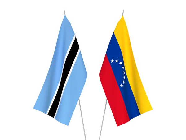 Vlaggen van Botswana en Venezuela — Stockfoto