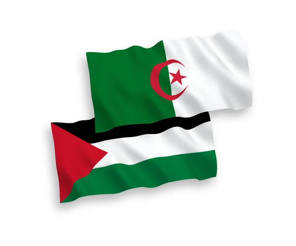 Флаги Палестины и Алжира на белом фоне — стоковый вектор